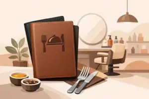Cardápio em couro sintético para seu salão