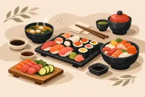 Cardápio para restaurante japonês bem apresentado