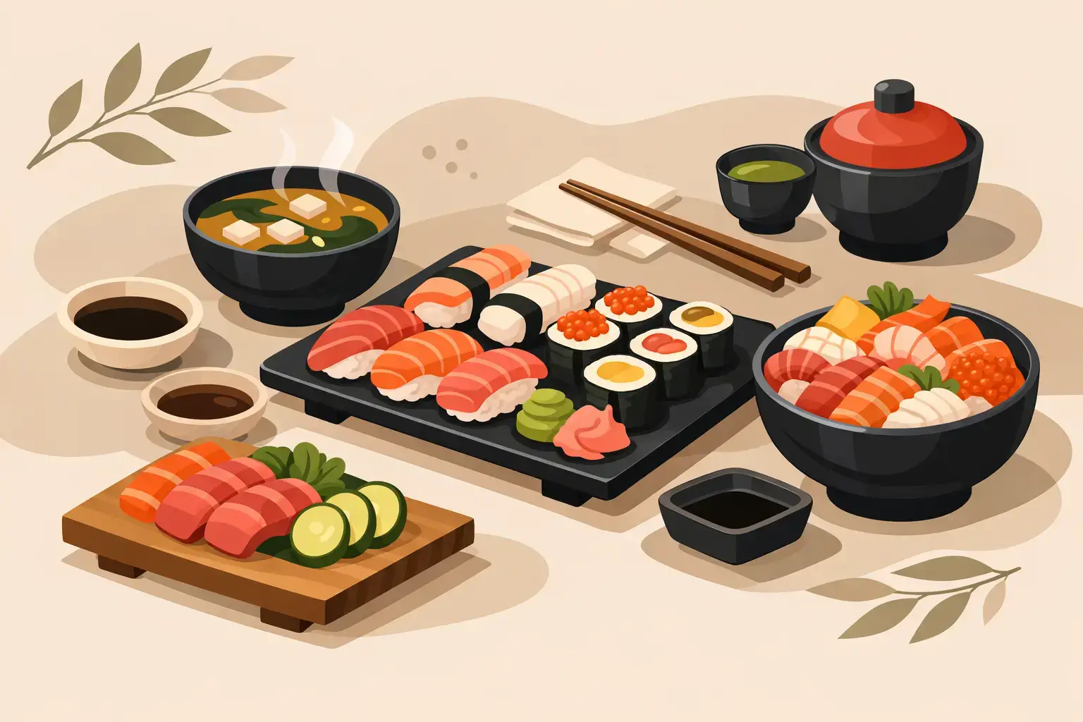 Cardápio para restaurante japonês bem apresentado